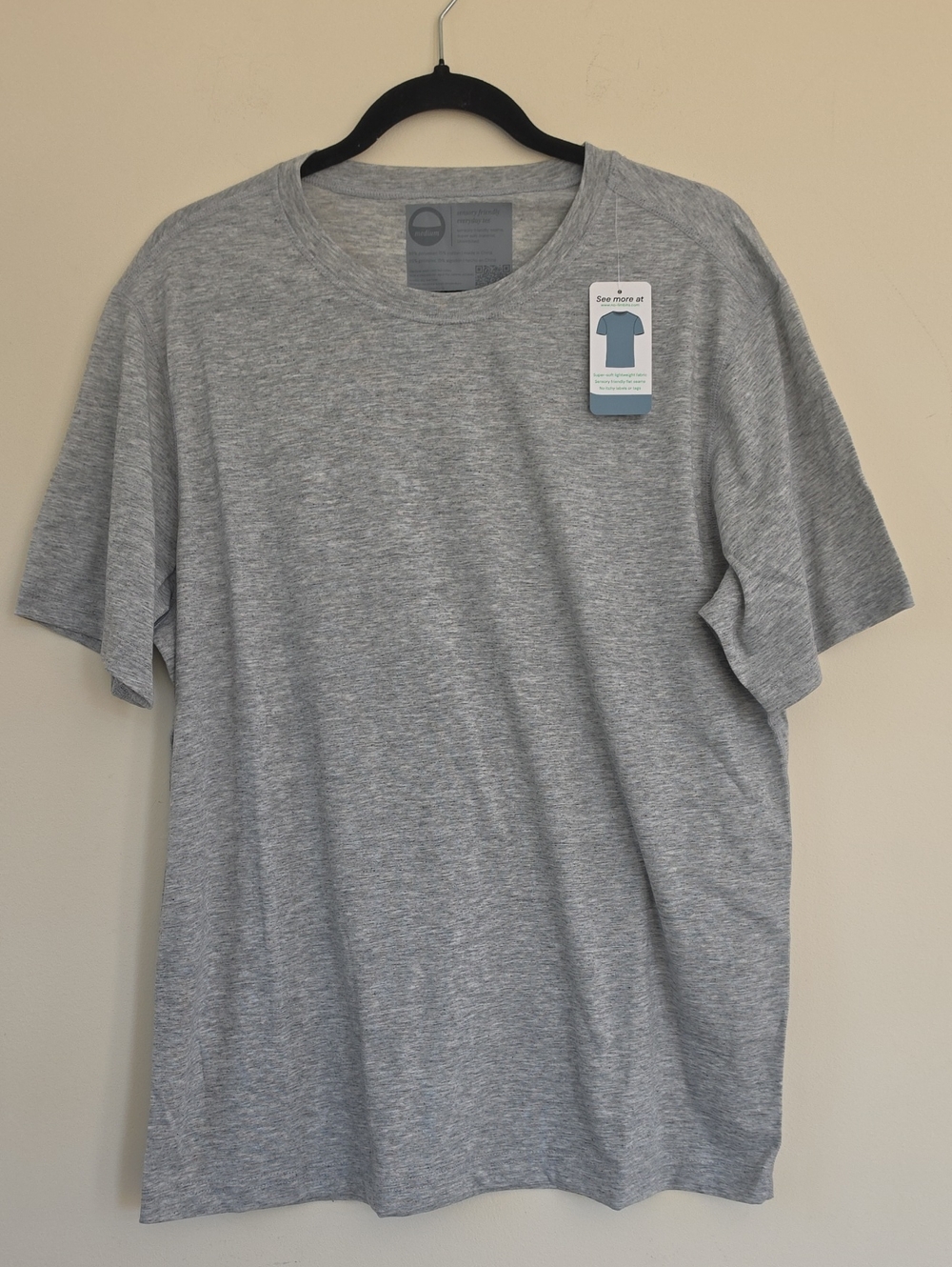 No Limbits Sensory Friendly Everyday Tee - Light Gray Men's Medium (38/40) NWT